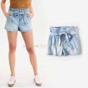 100% Cotton! Perfect Weekend Wardrobe! Paperbag Mom Denim Shorts American Eagle